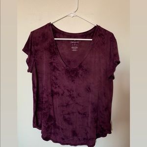 burgundy v-neck